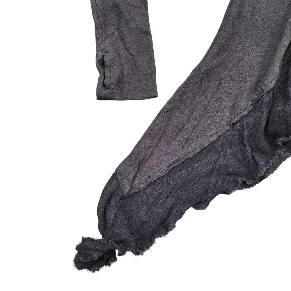 Free People We The Free Lace Hem Long Sleeve Top Black XS NWT - Picture 5 of 14